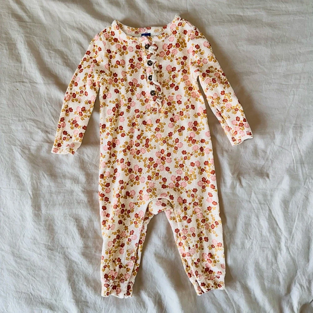 Floral Waffle Jumper 12-18m 18 Month Outfit baby girl bundle yellow